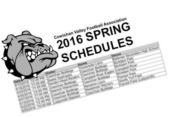 spring-schedules - Cowichan Valley Football Association - Cowichan Valley Football Association